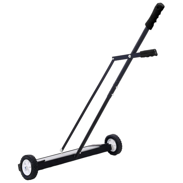 English Elm 24'' Magnetic Rolling Sweeper Heavy Duty Push Broom for Job Site Metal Debris W46577094