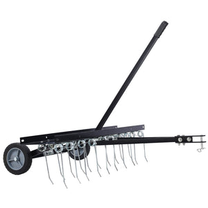 English Elm 40-inch Tow Behind Dethatcher with Spring Tines and Weight Tray for Riding Mowers W46577208