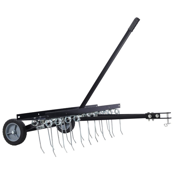 English Elm 40-inch Tow Behind Dethatcher with Spring Tines and Weight Tray for Riding Mowers W46577208