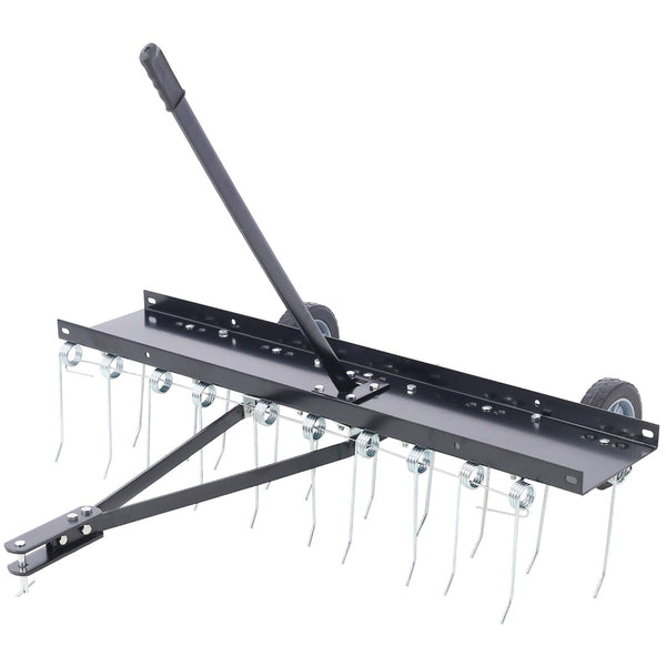 English Elm 40-inch Tow Behind Dethatcher with Spring Tines and Weight Tray for Riding Mowers W46577208