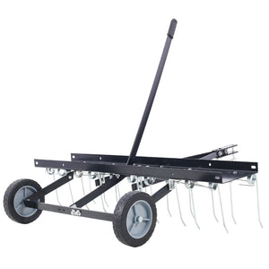 English Elm 40-inch Tow Behind Dethatcher with Spring Tines and Weight Tray for Riding Mowers W46577208
