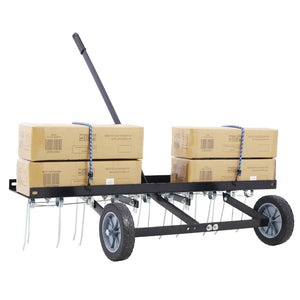 English Elm 40-inch Tow Behind Dethatcher with Spring Tines and Weight Tray for Riding Mowers W46577208