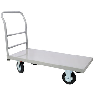 English Elm Platform Truck Industrial Grade Steel Flatbed Dolly with Casters for Warehouse Use Gray Steel 49.6 L x 24 W x 38.5 H W46577218