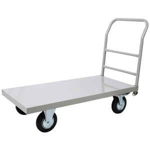 English Elm Platform Truck Industrial Grade Steel Flatbed Dolly with Casters for Warehouse Use Gray Steel 49.6 L x 24 W x 38.5 H W46577218