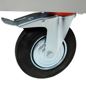 English Elm Platform Truck Industrial Grade Steel Flatbed Dolly with Casters for Warehouse Use Gray Steel 49.6 L x 24 W x 38.5 H W46577218