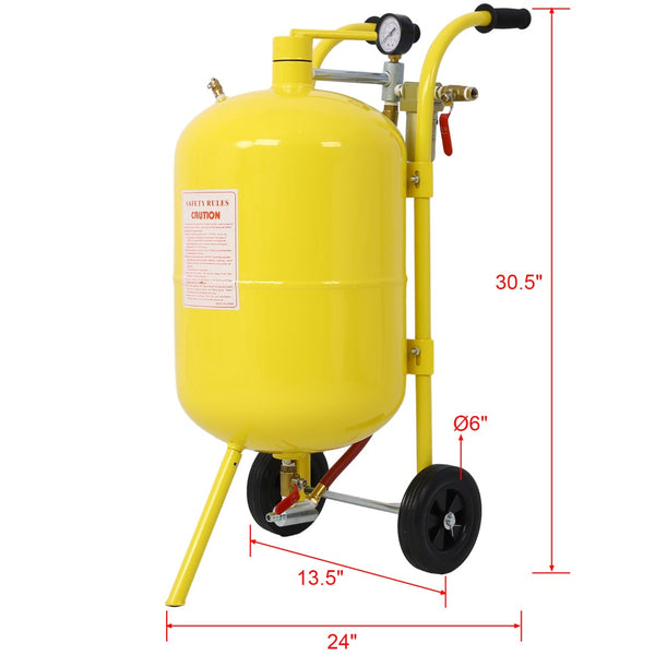 English Elm 10gal Welded Steel Pressure Sandblaster Kit 125 Psi for Rust Paint Surface Prep W46577219