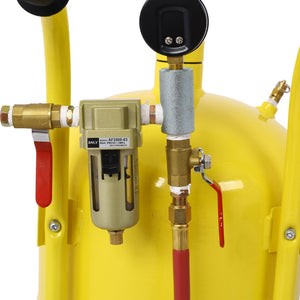 English Elm 10gal Welded Steel Pressure Sandblaster Kit 125 Psi for Rust Paint Surface Prep W46577219