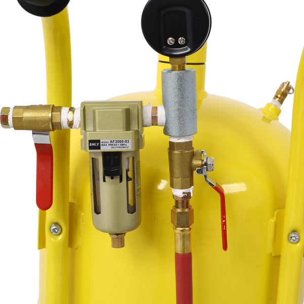 English Elm 10gal Welded Steel Pressure Sandblaster Kit 125 Psi for Rust Paint Surface Prep W46577219