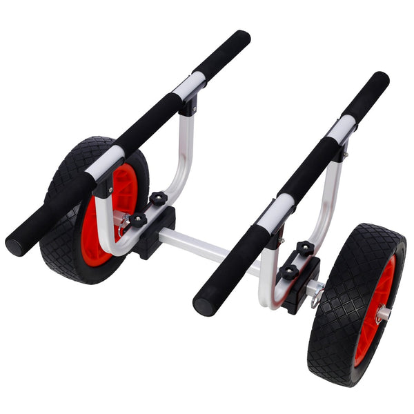 English Elm Heavy Duty Aluminum Kayak Cart Adjustable Padded Support Airless Wheels Beach Transport W46577447