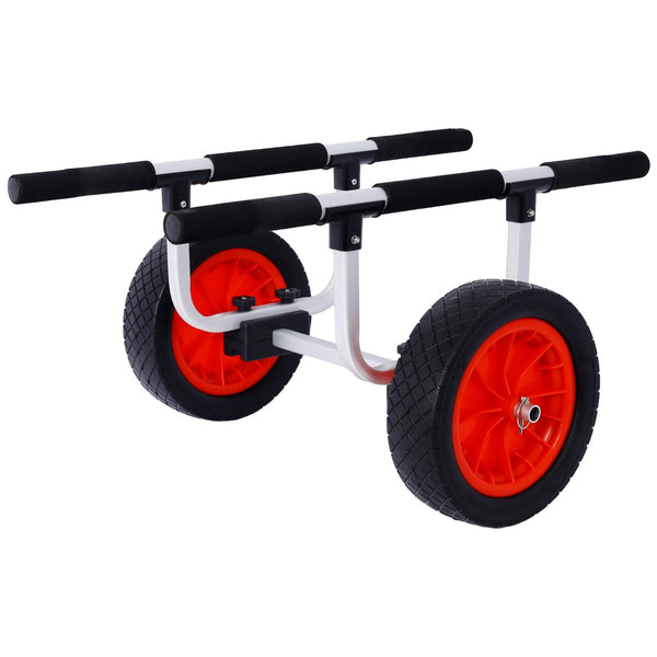 English Elm Heavy Duty Aluminum Kayak Cart Adjustable Padded Support Airless Wheels Beach Transport W46577447