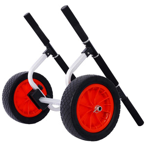 English Elm Heavy Duty Aluminum Kayak Cart Adjustable Padded Support Airless Wheels Beach Transport W46577447