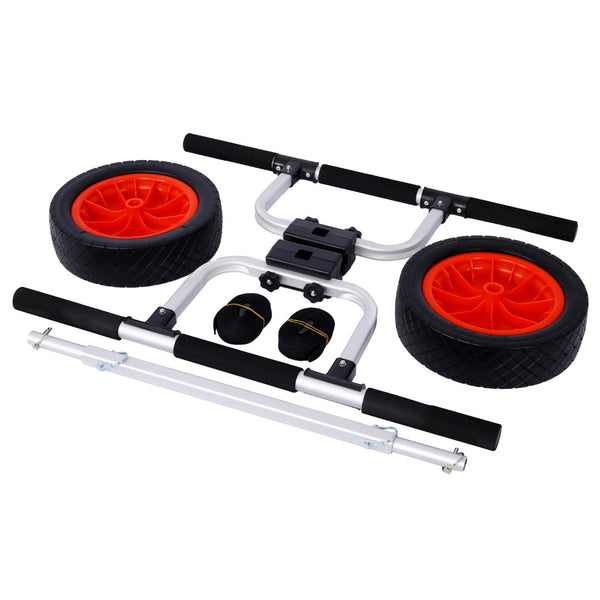 English Elm Heavy Duty Aluminum Kayak Cart Adjustable Padded Support Airless Wheels Beach Transport W46577447