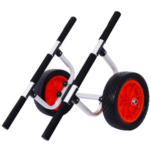 English Elm Heavy Duty Aluminum Kayak Cart Adjustable Padded Support Airless Wheels Beach Transport W46577447