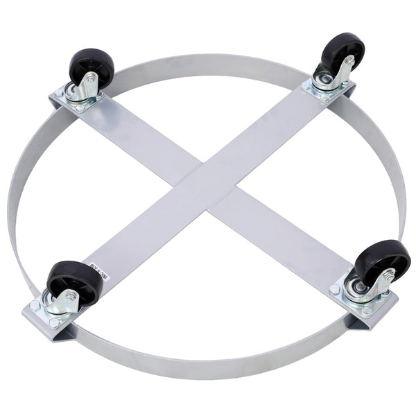 English Elm 4pcs Heavy Duty Drum Dollies with Swivel Casters for 55 Gallon Barrel Workshop Use W46577449