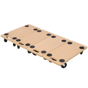 English Elm Furniture Moving Dolly Set of Four Hardwood Platforms with Non-slip Mats Holds 500 Lbs W46577451