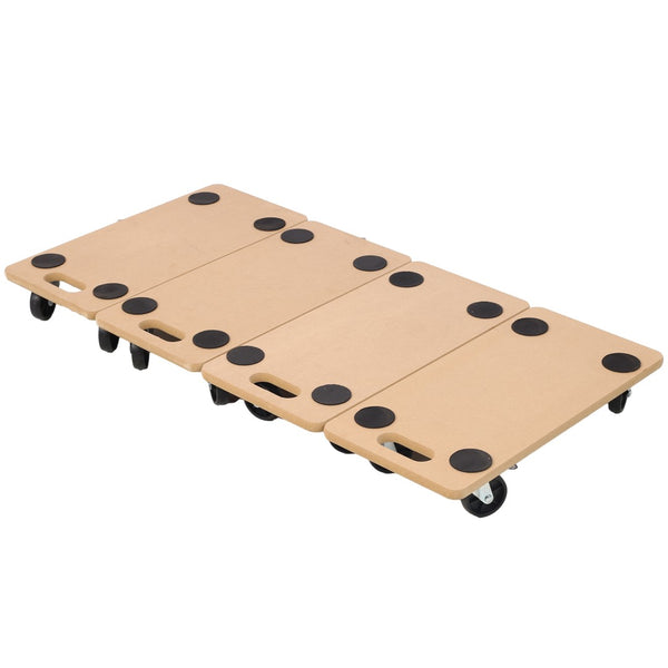 English Elm Furniture Moving Dolly Set of Four Hardwood Platforms with Non-slip Mats Holds 500 Lbs W46577451