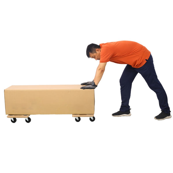 English Elm Furniture Moving Dolly Set of Four Hardwood Platforms with Non-slip Mats Holds 500 Lbs W46577451