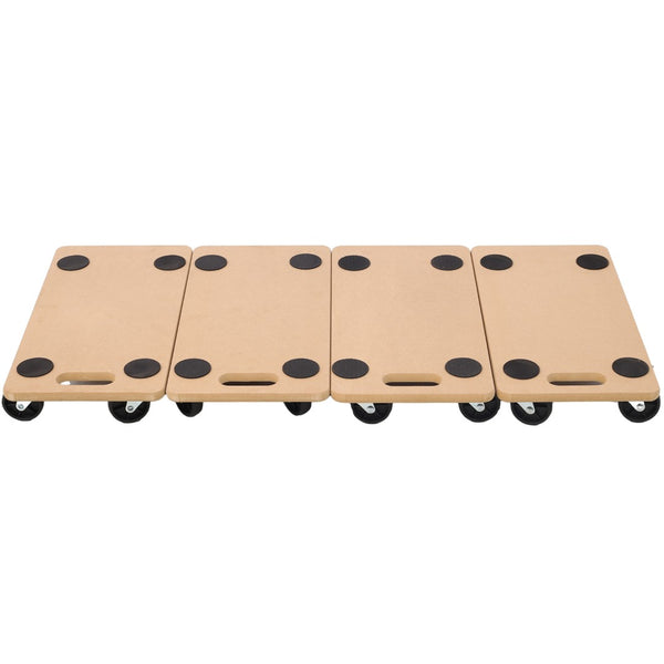 English Elm Furniture Moving Dolly Set of Four Hardwood Platforms with Non-slip Mats Holds 500 Lbs W46577451