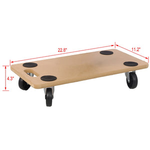 English Elm Furniture Moving Dolly Set of Four Hardwood Platforms with Non-slip Mats Holds 500 Lbs W46577451