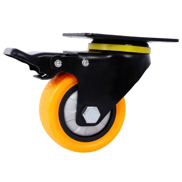 English Elm Platform Truck Industrial Grade Steel Flatbed Dolly with Casters for Warehouse Use Silver Aluminium Alloy 18.1 L x 12 W x 5.3 H W46577453