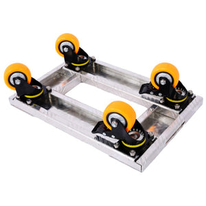 English Elm Platform Truck Industrial Grade Steel Flatbed Dolly with Casters for Warehouse Use Silver Aluminium Alloy 18.1 L x 12 W x 5.3 H W46577453