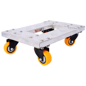 English Elm Platform Truck Industrial Grade Steel Flatbed Dolly with Casters for Warehouse Use Silver Aluminium Alloy 18.1 L x 12 W x 5.3 H W46577453