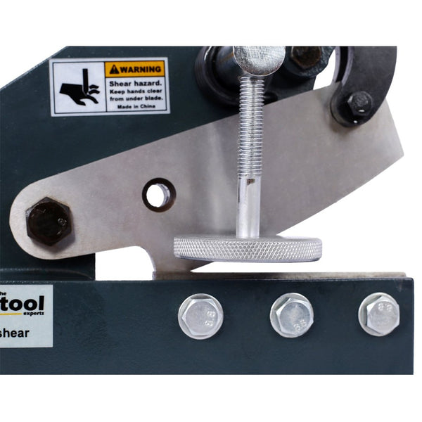 English Elm Industrial Bench Mount Manual Plate Shear with High Carbon Steel Blades for Metalworking W46577467
