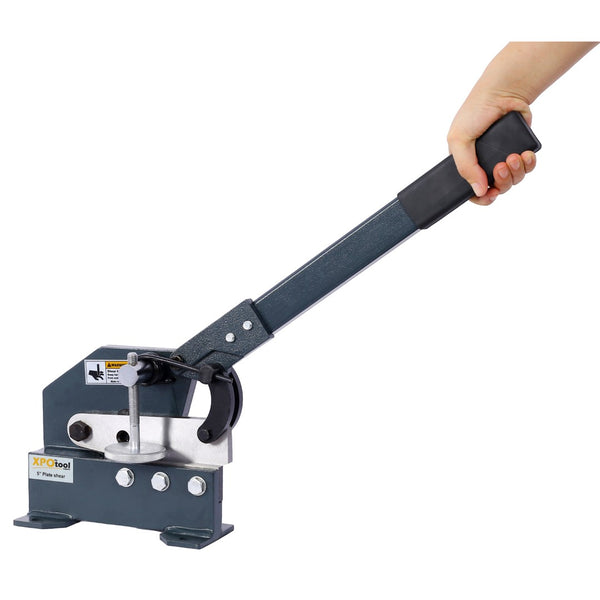 English Elm Industrial Bench Mount Manual Plate Shear with High Carbon Steel Blades for Metalworking W46577467