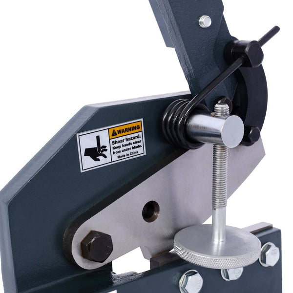 English Elm Industrial Bench Mount Manual Plate Shear with High Carbon Steel Blades for Metalworking W46577467