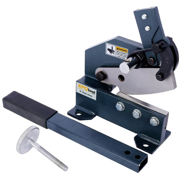 English Elm Industrial Bench Mount Manual Plate Shear with High Carbon Steel Blades for Metalworking W46577467