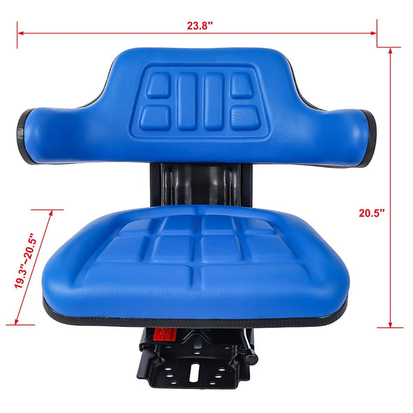 English Elm Tractor Seat with Steel Frame Suspension and Padded Vinyl for Ergonomic Field Work W46577684