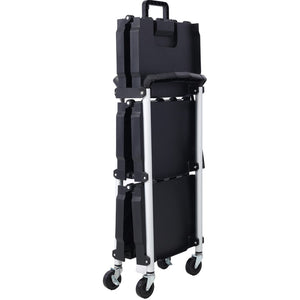 English Elm 3 Tier Folding Rolling Utility Cart with Locking Shelves and 150 Lb Total Capacity W46578737