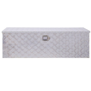 English Elm 48inch Aluminum Diamond Plate Underbody Tool Box Lockable Truck Bed Outdoor Storage W46581854