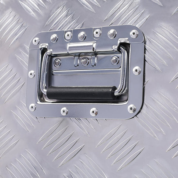English Elm 48inch Aluminum Diamond Plate Underbody Tool Box Lockable Truck Bed Outdoor Storage W46581854