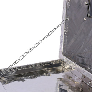 English Elm 48inch Aluminum Diamond Plate Underbody Tool Box Lockable Truck Bed Outdoor Storage W46581854