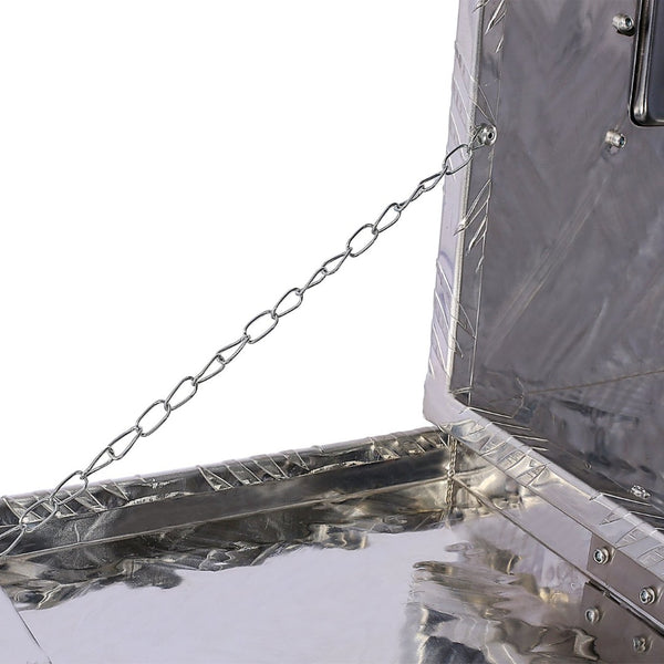 English Elm 48inch Aluminum Diamond Plate Underbody Tool Box Lockable Truck Bed Outdoor Storage W46581854