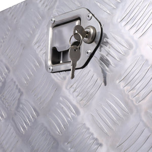 English Elm 48inch Aluminum Diamond Plate Underbody Tool Box Lockable Truck Bed Outdoor Storage W46581854