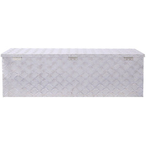 English Elm 48inch Aluminum Diamond Plate Underbody Tool Box Lockable Truck Bed Outdoor Storage W46581854