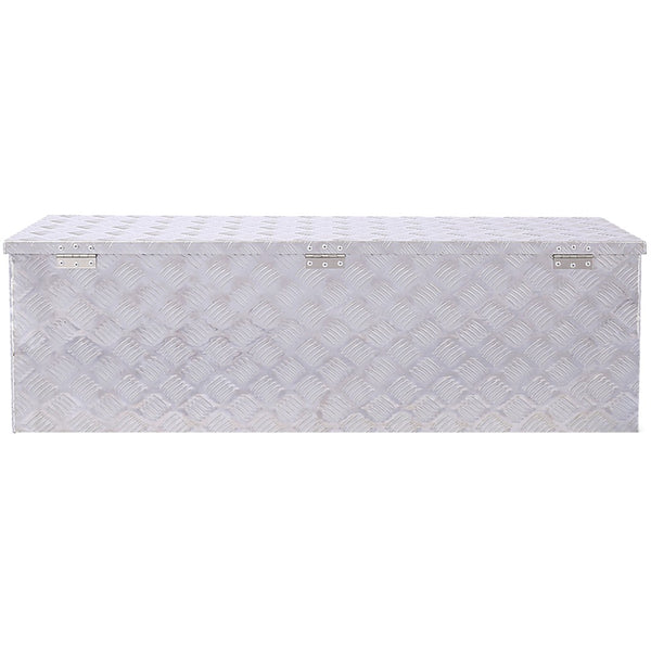 English Elm 48inch Aluminum Diamond Plate Underbody Tool Box Lockable Truck Bed Outdoor Storage W46581854