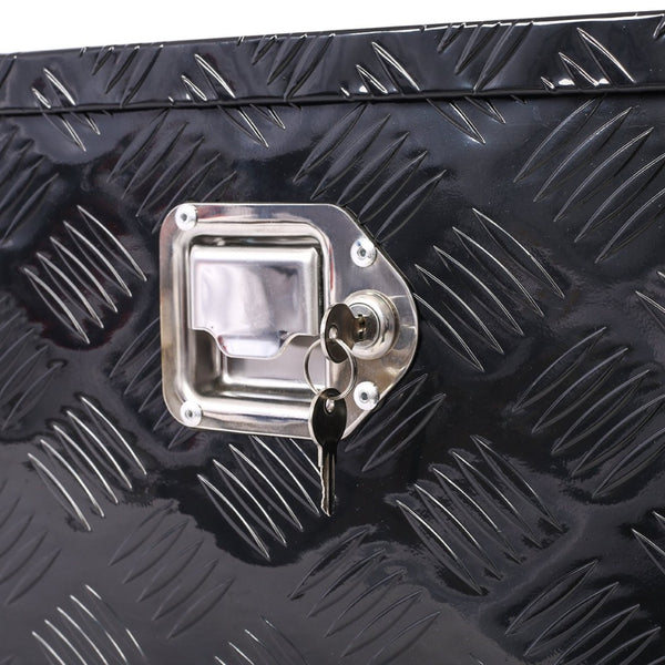 English Elm 39inch Aluminum Underbody Truck Storage Box with Weatherproof Seal Keyed Lock Matte Black W46581855