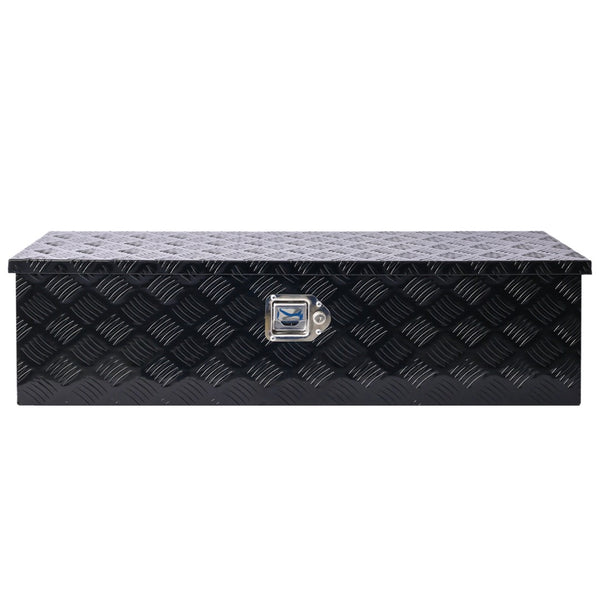 English Elm 39inch Aluminum Underbody Truck Storage Box with Weatherproof Seal Keyed Lock Matte Black W46581855