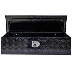English Elm 39inch Aluminum Underbody Truck Storage Box with Weatherproof Seal Keyed Lock Matte Black W46581855