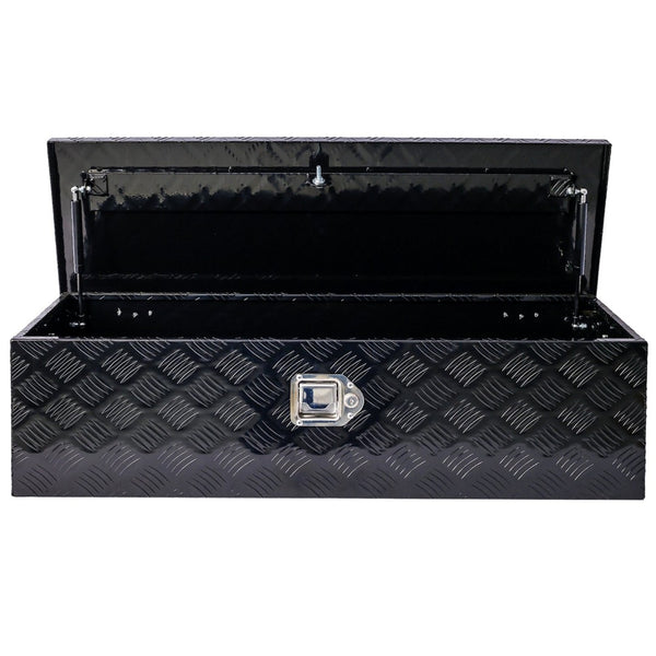 English Elm 39inch Aluminum Underbody Truck Storage Box with Weatherproof Seal Keyed Lock Matte Black W46581855