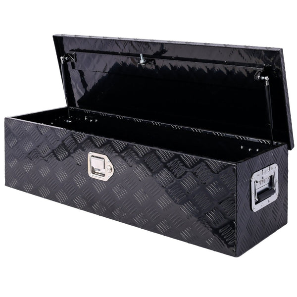 English Elm 39inch Aluminum Underbody Truck Storage Box with Weatherproof Seal Keyed Lock Matte Black W46581855