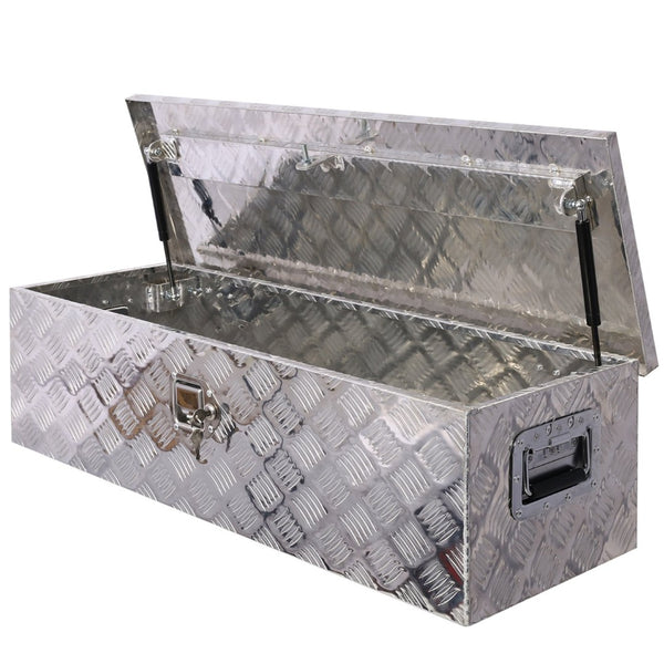 English Elm 39inch Aluminum Underbody Truck Bed Tool Box Corrosion Resistant Lockable Outdoor Storage W46581856