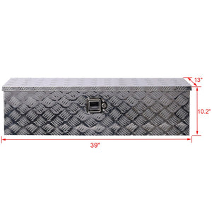 English Elm 39inch Aluminum Underbody Truck Bed Tool Box Corrosion Resistant Lockable Outdoor Storage W46581856