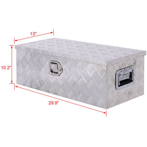 English Elm 30inch Aluminum Underbody Tool Box Keyed Lock Tread Pattern for Trucks Rvs Trailers W46581860