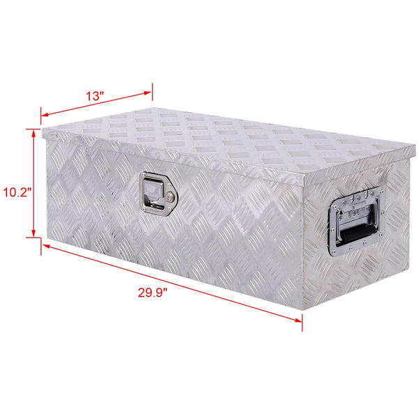English Elm 30inch Aluminum Underbody Tool Box Keyed Lock Tread Pattern for Trucks Rvs Trailers W46581860