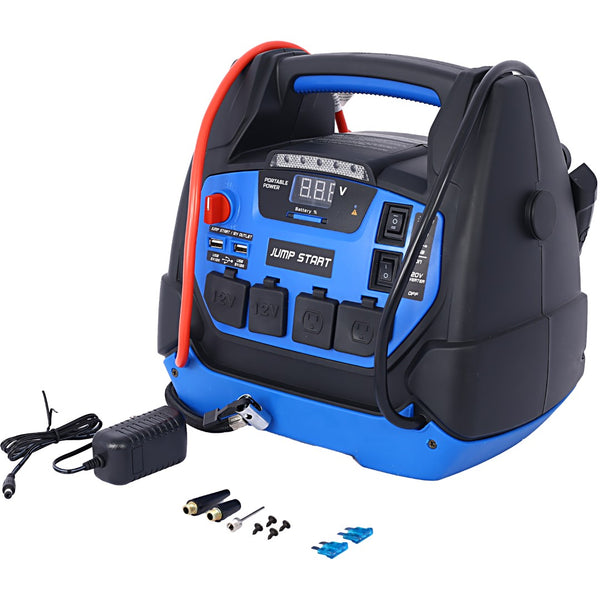 English Elm Rechargeable Jump Starter 1800a Agm Power Station with Air Compressor and Ac Outlets W46582326
