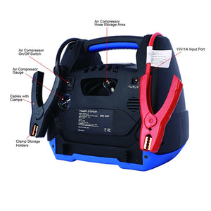 English Elm Rechargeable Jump Starter 1800a Agm Power Station with Air Compressor and Ac Outlets W46582326